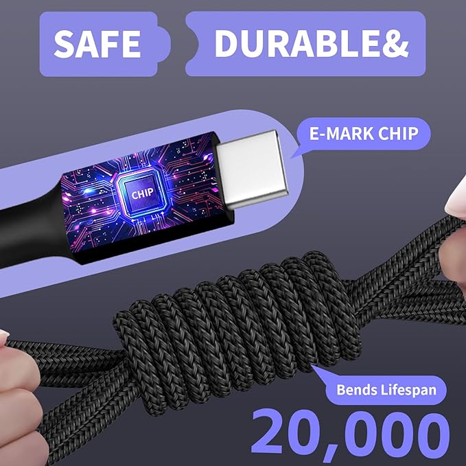 2 Pack 4 in 1 Dual USB C Multi Charging Cable 5FT Universal Charger Cord for iPhone 17 Android iPad