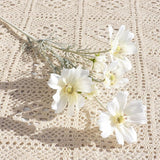 4 Pcs Artificial Fake Flowers Plants Cosmos Silk Flower Arrangements Wedding Bouquets Decorations ? 23.6''/60Cm Artificial Silk Daisy Fake Flowers Uv Resistant Outdoor Fake Wildflowers (Milky White)