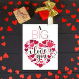 "A Big I Love You" Big Valentine'S Day Greeting Cards And Envelopes – 8.5" X 11" Large Jumbo Size Valentines Card, Extra Big Huge Oversized Cards For Husband, Wife, Boyfriend, Girlfriend – 2 Per Pack