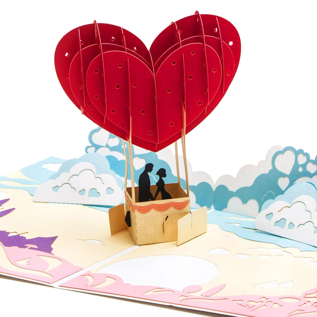 3D Heart Balloon Pop Up Card For Anniversary Valentines Day Wedding, Romantic Birthday Gift For Wife Husband Couple Girlfriend Boyfriend, With Envelope
