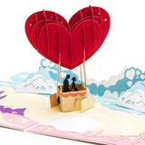 3D Heart Balloon Pop Up Card For Anniversary Valentines Day Wedding, Romantic Birthday Gift For Wife Husband Couple Girlfriend Boyfriend, With Envelope