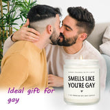 Gay Gifts - Smells Like You’Re Gay Candle, Pride Gifts For Lgbtq, Gay Gifts For Boyfriend Men Friend Brother, Funny Birthday Handmade Lavender Gay Candle Gifts(7Oz)