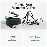 USB A to USB C Magnetic Fast Charging Cable 27W 3FT for Phone & Tablet