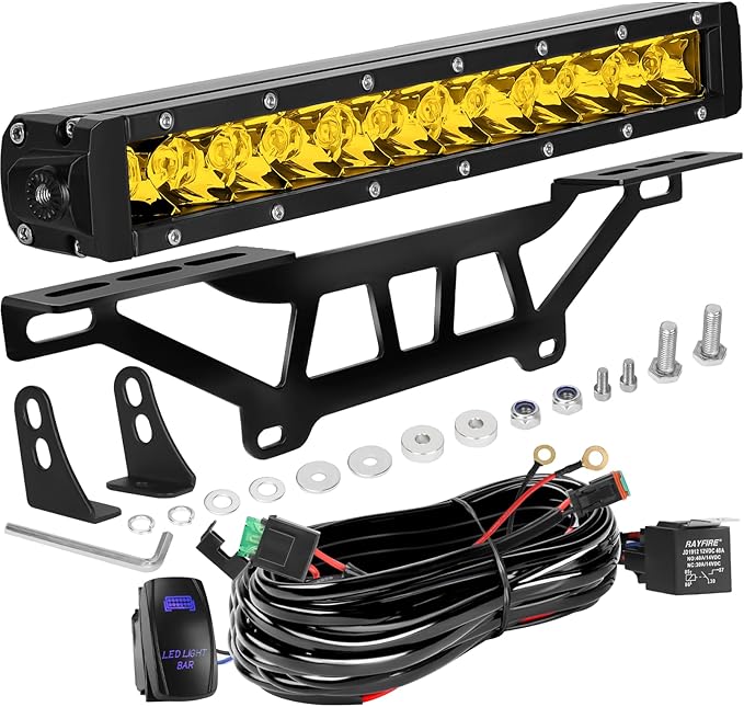 12 Inch LED Light Bar Kit Compatible with Can Am Maverick X3 2017 to 2025 Shock Tower Mount with Wiring Harness
