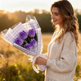 Handmade Pipe Cleaner Flower Bouquet (Purple)