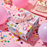 Happy 3Rd Birthday Wrapping Paper Roll For Girls, Mini Roll, Pink Happy Birthday Girl Pattern Design For Party And More, 17 Inches X 16.4 Feet, 3 Years Old