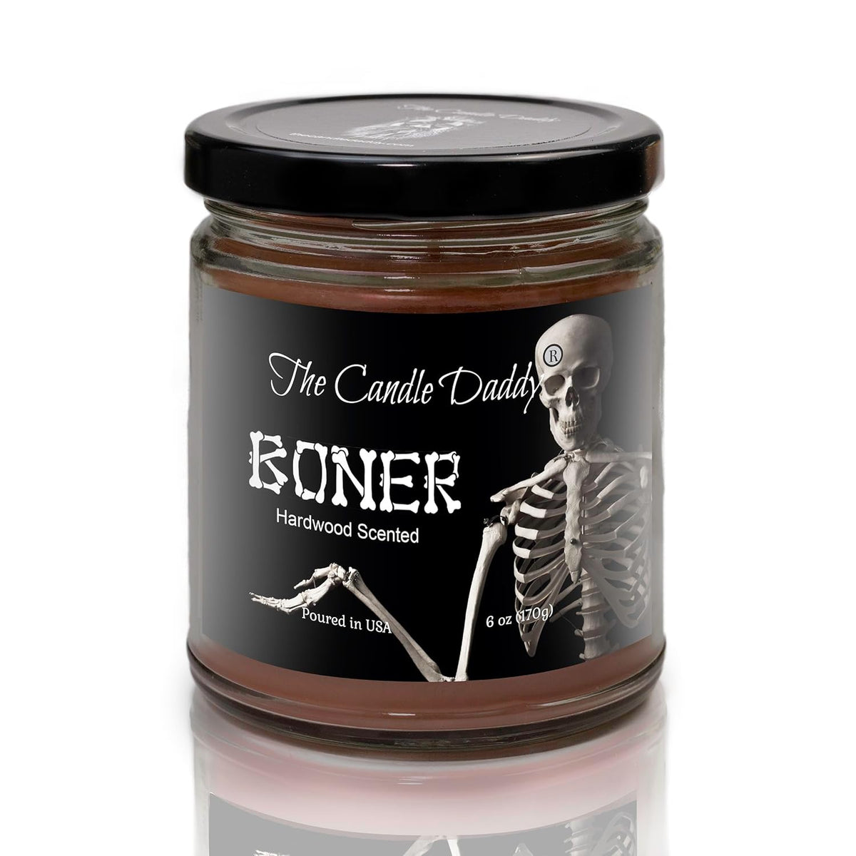 Boner - Hardwood Scented - Funny Halloween 6 Oz Jar Candle - 40 Hour Burn Time