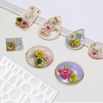Resin Jewelry Molds, Silicone Molds For Epoxy Resin, Resin Earring Molds Casting Tray With Hole Diy Resin Casting For Pendant, Earring, Bookmark, Necklace, Keychains, Jewelry Making