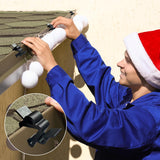 Christmas Light Clip Outdoor Gutter Hook 100 Pieces Holiday Hanger Hooks Weatherproof Plastic Mini Clips For Halloween Festival Xmas Decoration String Lights (Black)