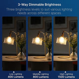 A21 3 Way LED Light Bulb 40 60 100W Equivalent 1500LM 3000K Warm White E26 Base