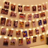 40FT Photo Clip Fairy Lights 120 LED Warm White String Lights with 52 Clear Clips 12 Hooks USB Powered 8 Modes Timer for Bedroom Wedding Party Decor