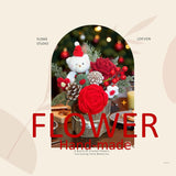 Crochet Flowers, Sunflower Tulip Rose In Wooden Basket, Crochet Flower Bouquet, Carnation, Preserved Flower, Handmade Knitted Bouquet For Mother Birthday Home Decor Girlfriend (Red)