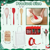 58 Pcs Christmas Kitchen Gift Set Merry Christmas Pot Holders Xmas Supplies With Spatula Whisk Card Cooking Baking Gift For Xmas Party Decor Friends Family Baking Lover Presents (Plaid)
