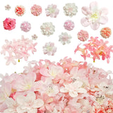 70 Pcs Mini Artificial Flowers Heads Pink Silk Peony Daisy Rose Bulk Mix Flower Heads Faux Rose For Crafts Graduation Wedding Baby Shower Diy Home Party Decoration