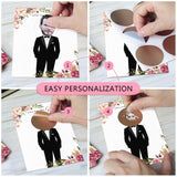 Floral Bridal Shower Games - Who Has The Groom Scratch Off Celebrity Cards Tickets For 48 Guests - Funny Bachelorette Party Games Ideas - Rose Gold White