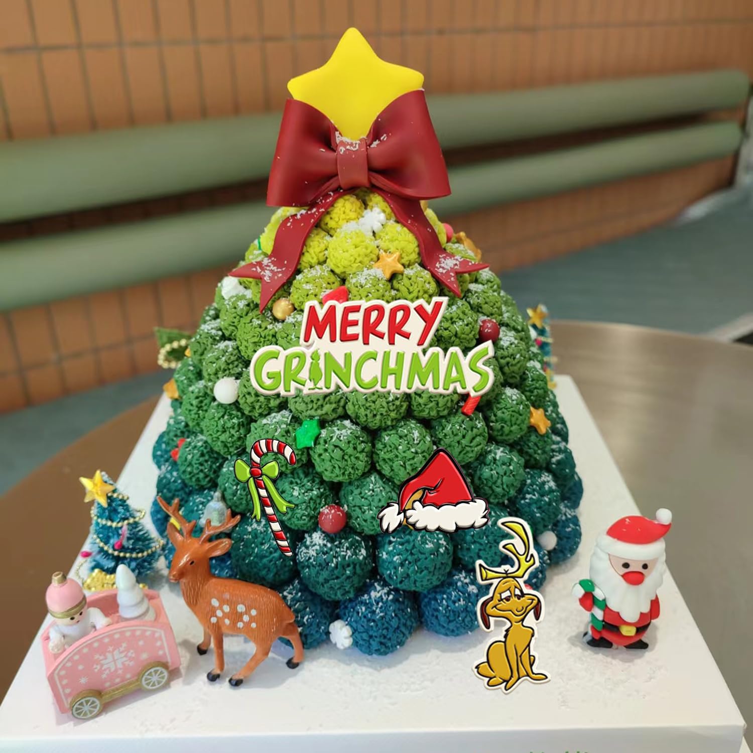 Merry Christmas Fondant Molds Funny Cartoon Character Silicone Molds Green Hand Resin Molds Xmas Tree Gift Cake Decorating Molds For Cupcake Topper Polymer Clay Gum Paste Set Of 2, Gray