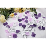 1000Pcs Purple Lavender Silver Silk Rose Petal Violet Lilac Silver Artificial Flower Petal For Wedding Flower Girl Basket Aisle Runner Scatter Dinner Table Party Confetti Graduation Decoration