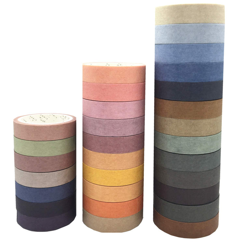 30 Rolls Washi Tape Set Colored Masking Tape Pack Decorative Thin Tape