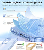 iPhone 17 Clear Mist Blue Case 6.3 Inch Anti Yellowing Protective Cover