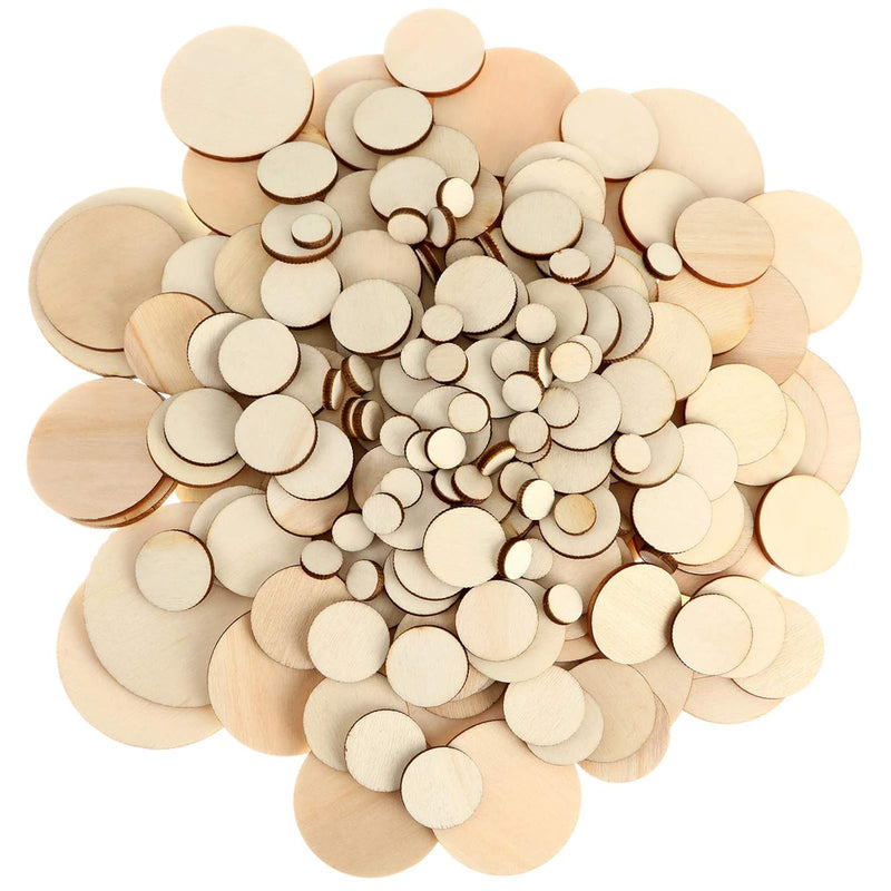 450 Pieces Unfinished Wood Slices Round Wooden Disc Circles Wood Cutouts Ornam