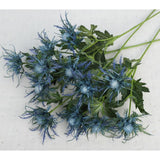 8 Stems Artificial Thistle Flowers 8 Branch Real Touch Blue Thistle Decor 26 Inch Real Size Rustic Spray Eryngium Sea Holly For Wedding Bouquet Centerpiece