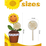 Thank You Crochet Flowers Mini Potted Plant Artificial Flowers – Thank You For Helping Me Grow – A Heartfelt Keepsake For Teacher/Mom/Dad/Appreciation Present