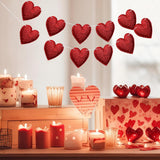Valentine'S Day Glitter Felt Heart Banner Red Heart Garland Banners Hanging Garland Decorations For Anniversary Wedding Birthday Party Bachelorette Engagement