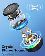 Bluetooth Shower Speaker, IPX7 Waterproof, TWS, Dynamic Lights, Portable Clip