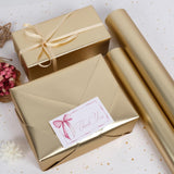 Gold Metallic Wrapping Paper Roll - 17 Inches X 32.8 Feet, Matte Solid Gold Color Paper For Birthday, Christmas, Wedding, Baby Shower, Holiday, Bridal Shower