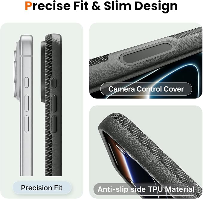 Apple iPhone 18 Pro Case Techwoven Black Slim Protective Cover