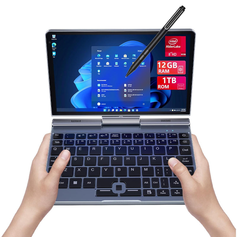 Mini Laptop 8" Hd Touchscreen Portable 2-In-1,Windows 11 Pro Ultra Notebook La