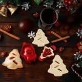 Holiday Mini Pie Mold, 3Pcs Christmas Baking Hand Pie Press Mold Maker With Snowflake, Mitt & Xmas Tree, Party Potluck Hand Pie Molds For Festivals And Parties