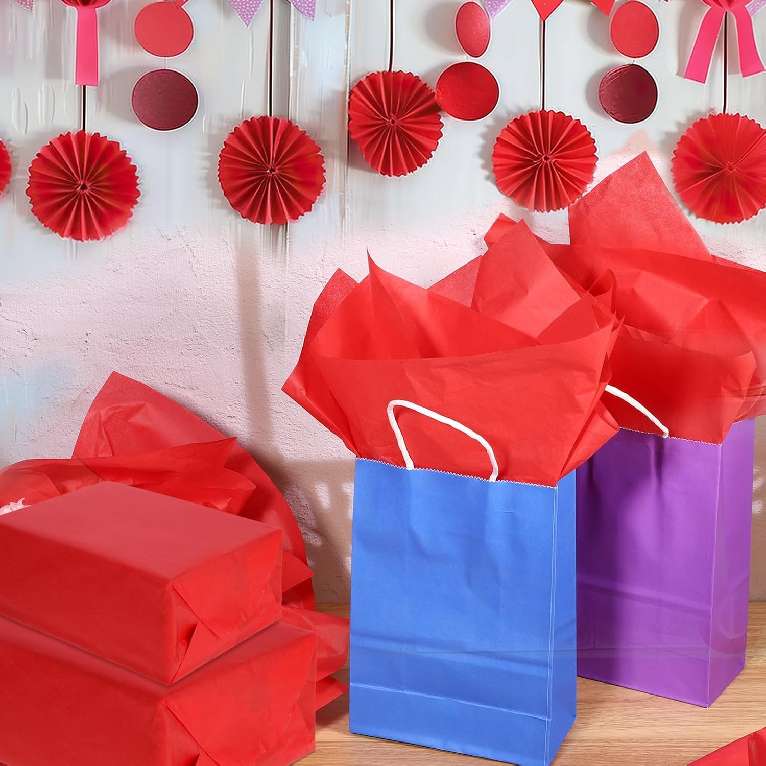 160 Sheets Red Tissue Paper For Gift Bags 20 X 14 Inches Gift Tissue Paper Bulk For Crafts Wedding Party Birthday Graduation Decorations