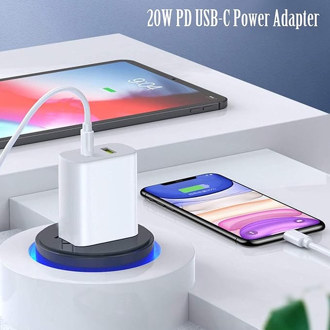 2 Pack 20W Dual Port USB C Fast Wall Charger for iPhone Samsung iPad