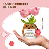 Handmade Positive Tulip Flower Crochet - Thank You For Being An Important Part- Thank You Gift For Women - Appreciation, Mothers Day, Birthday Gift For Teacher, Coworker, Mom, Sister, Friend