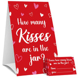 30 Players Valentines Game For Family Office Large Groups Party Adults, Valentine'S Day Guess How Many Kisses Are In The Jar Games Classroom Activities With Guess Cards (Kiss)