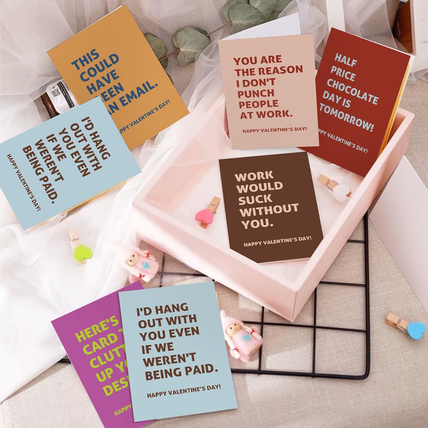 Funny Valentine'S Day Card Set For Coworkers, Humorous Valentines Cards For Colleagues Boss Employees, 4 X 6 In(6 Designs, 24 Cards With Envelopes)