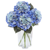 3Pcs Blue Hydrangea Artificial Flowers,Latex Real Touch Hydrangeas Faux Hydrangeas For Home Wedding Bouquets Centerpieces Party Living Room Decoration(Royal Blue)