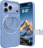 O1S Series 360 Magnetic Stand Phone Case Compatible with iPhone 18 Pro Blue Protective Cover