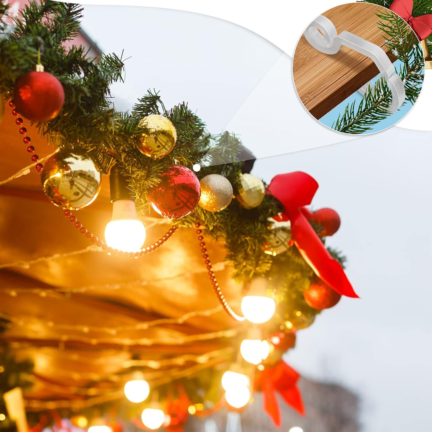 150 Pcs Christmas Light Clips Gutter Clips For Hanging Outdoor Lights Christmas Light Hooks Weatherproof For Christmas Decoration