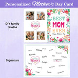 Jumbo Mother'S Day Card - 22 X 16 Floral Large Mothers Day Gift For Mom Grandma From Kids - Giant Party Guest Book Signature Card Big Photo Prop