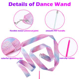 14Pcs Sparkling Dance Ribbon For Kids Girls Princess Mermaid Ballet Ballerina Gymnastics Birthday Party Favors Decorations, Kids Twirling Streamer Ribbon Dancer Wands For Outdoor Toys