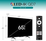 Hisense 65" QD7 Series QLED 4K Smart TV, 144Hz, Motion Rate 240, Alexa, Game Mode Pro