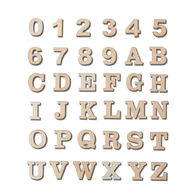 296 Pieces 3/4 Inch(0.75") Unfinished Wood Alphabet Letters And Wooden Numbers