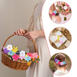 100Pcs Mini Flowers For Crafts Paper Flowers Small Fake Flower Mini Faux Flower Heads Artificial-Flower Heads Silk Daisy-Flower Embellishments 1.5 Inch For Diy Garland Home Wedding Party Decoration