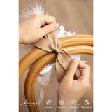 8Pcs Wedding Artificial Aisle Pew Flowers Chair Decorations Arrangements With Chiffon Ribbons Boho White Beige For Ceremony Chair Back Floral Decor Reception Church Party Outdoor