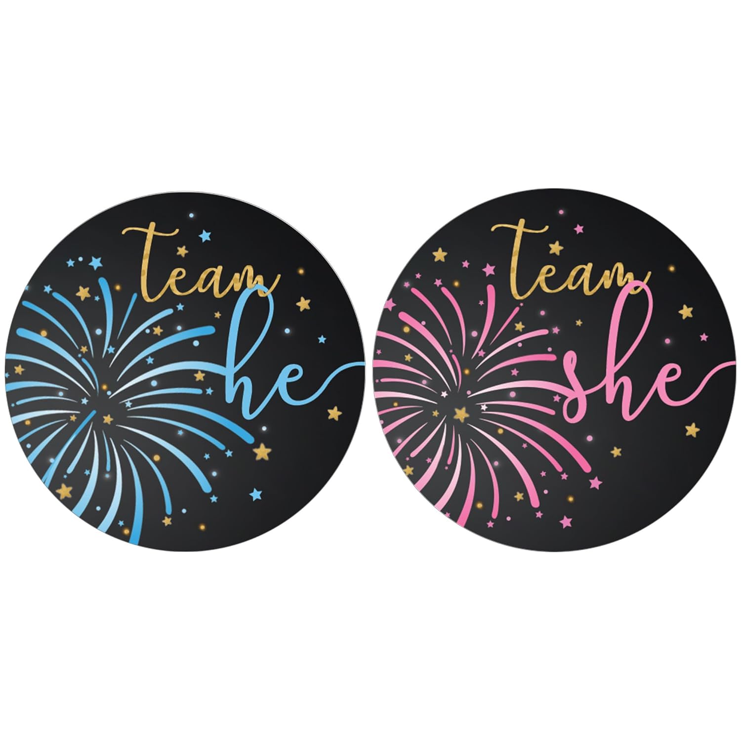 What Will Our Little Firework Be Gender Reveal Party Team He Or Team She Stickers - 40 Stickers, Little Firecracker Gender Reveal
