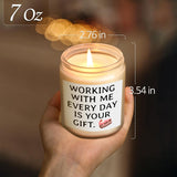 Coworker Christmas Gifts - Lavender Scented Candle, Funny For Men & Women (7 Oz, White)