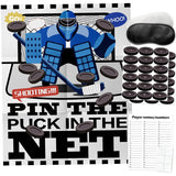 Pin The Puck On The Net, Hockey Party Birthday Party Games, Ice Hockey Holiday Party Fun Games Supplies Decorations Decor For Kids Families Adult Groups