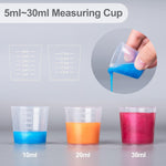 Epoxy Mixing Cups Kit,200Pcs, Plastic, 30Ml Disposable Measuring Cups,50 Wooden Stirring Sticks For Paint Mixing, Jewelry Making